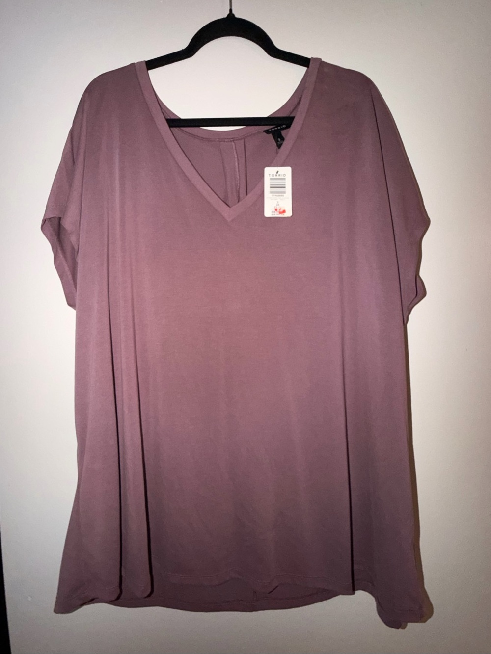 V-Neck Tunic Top - Mauve Pink